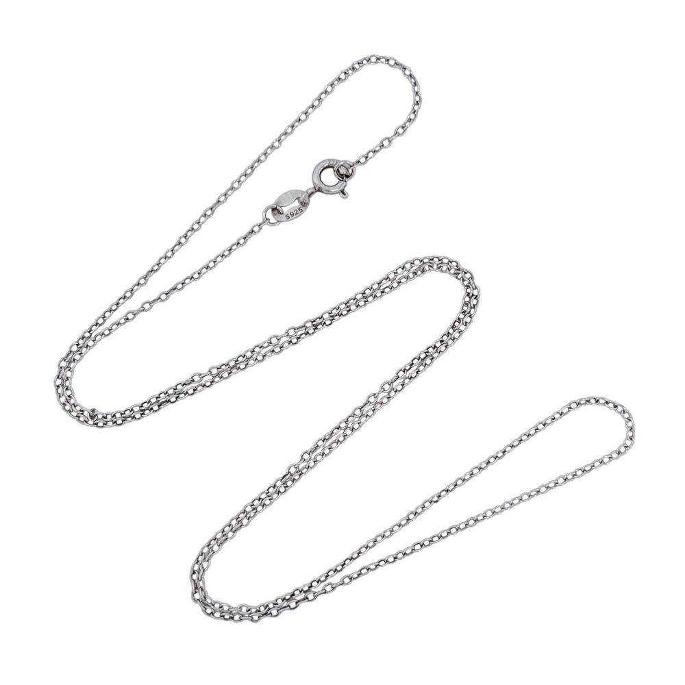 Estate Sterling Silver 925 1.2mm Cable Link Chain Necklace 20"
